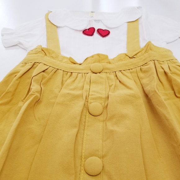 Little Girl's Mustard Dress. 4T. New - Picture 4 of 7